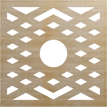 Ekena Millwork Chevron Wood Fretwork Pierced Ceiling Medallion, Hickory, 34"OD x 8 3/4"ID x 1/4"T CMWP34X34X0250CHHI